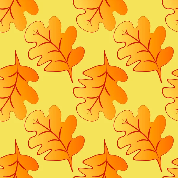 Seamless Pattern Square Background Oak Leaves Abstraction Surreal Design Element — Vettoriale Stock