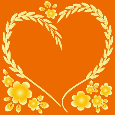 Kare arkaplanda resim deseni - çerçeve - kalp ve çiçekler - Sevgililer Günü için kartpostal, Aziz Valentine. Kitapların, defterlerin, kartpostalların, iç malzemelerin dizayn unsurları. Hediye, aşk, bahar, bitkiler, monokrom, minimalizm, grafikler