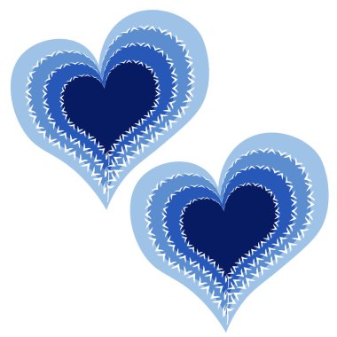 Kare arkaplandaki resim - soğuk kalpler - dondaki iki soyut kalp. Grafikler, gerçeküstü. Kitapların, defterlerin, kartpostalların, iç malzemelerin dizayn unsurları. Duvar kağıtları, tekstil, ambalaj, bir web sitesi için arka plan, mobil uygulama veya blog.