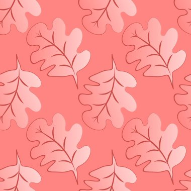 Kare arkaplandaki kusursuz desen - meşe yaprakları - soyutlama, gerçeküstü. Tasarım elemanı. Grafikler, minimalizm. Duvar kağıtları, tekstil, ambalaj, bir web sitesi için arka plan, mobil uygulama veya blog.