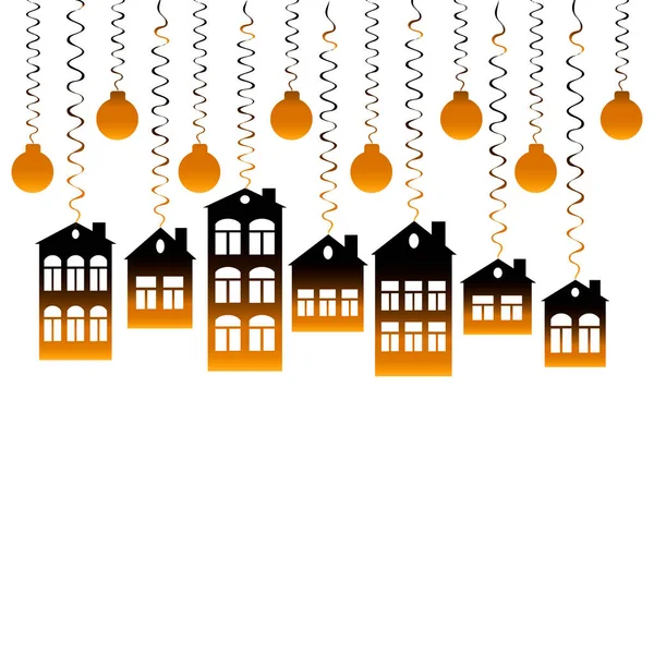Illustration Square Background Advertising Banner Postcard Housewarming Sale Rental Housing — Stockvektor
