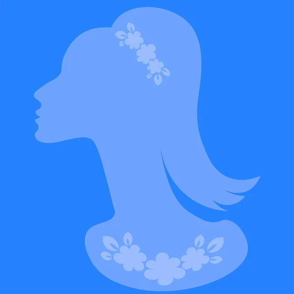 Illustration Square Background Elegant Female Head Profile Jewelry Banner Advertising — Stock vektor