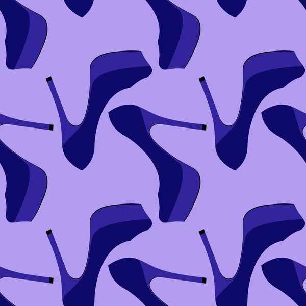 Illustration Seamless Pattern Square Background Beautiful Shoes High Platform Thin — Stockvektor