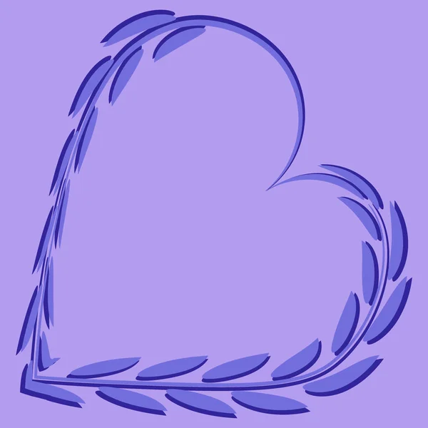 Illustration Auf Quadratischem Hintergrund Herz Aus Blättern Gras Herzlichen Glückwunsch — Stockvektor