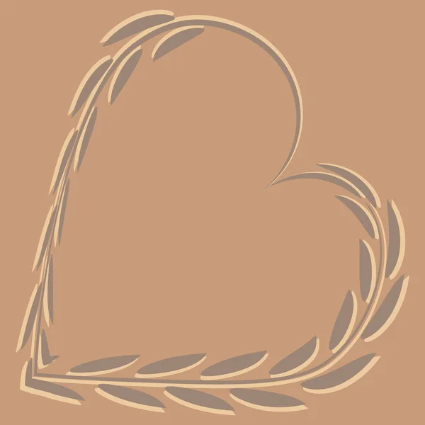 Иллюстрация Квадратном Фоне Сердце Листьев Трава Поздравляю Днем Святого Валентина — стоковый вектор