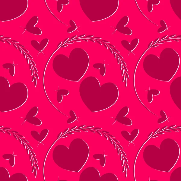 Зображення Квадратному Тлі Любов Два Серця Граціозній Рослинній Підкові Щастя — стоковий вектор