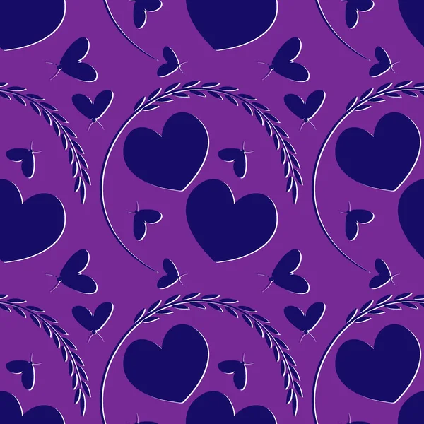 Das Muster Auf Dem Quadratischen Hintergrund Ist Liebe Zwei Herzen — Stockvektor