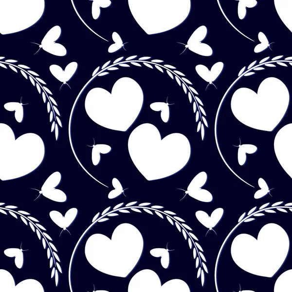 Motif Sur Fond Carré Est Amour Deux Cœurs Dans Une — Image vectorielle