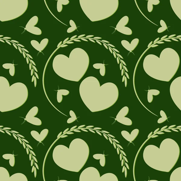 Motif Sur Fond Carré Est Amour Deux Cœurs Dans Une — Image vectorielle