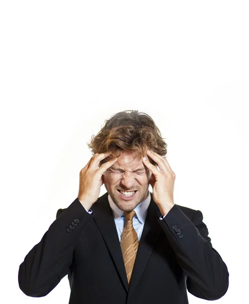 Businessman suffering from migraine — Stock Photo, Image