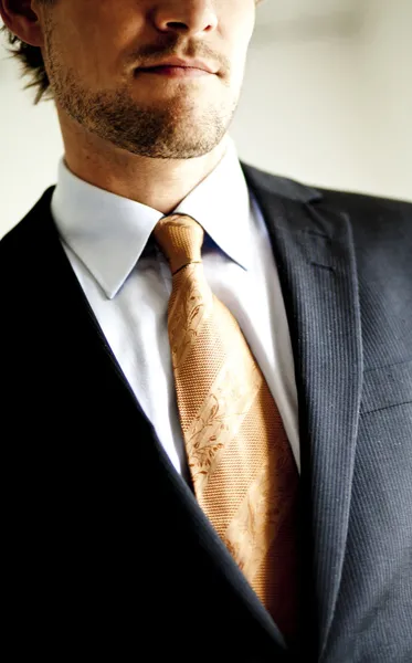 Welldressed businessman closeup of suit — Stock Photo, Image