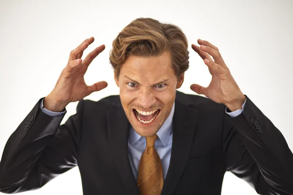 Angry businessman shouting — Stock Photo, Image