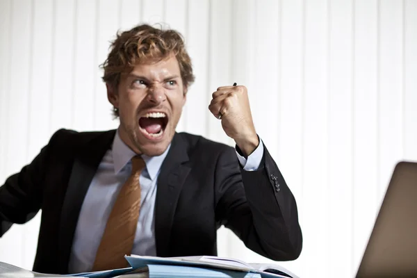 Angry businessman yelling — Stock Photo, Image