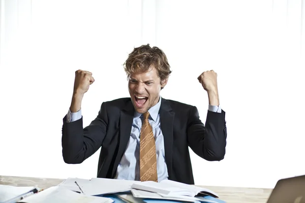 Businessman winning a deal — Stock Photo, Image