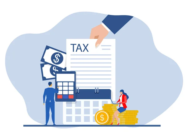 Yazısı Vergi Vergisi Evrak Işleri Mali Araştırma Raporu Vergi Beyannamesinin — Stok Vektör