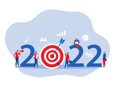 Future Goal And Plans.Year 2022 business target; new year resolutions; success plan or career achievement concept; vector illustration