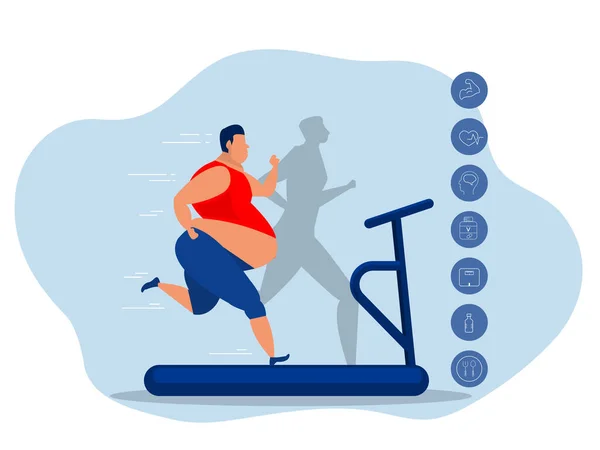 Young Sportive Man Training Speed Run Treadmill Sport Gymnasium Club — Stockvektor