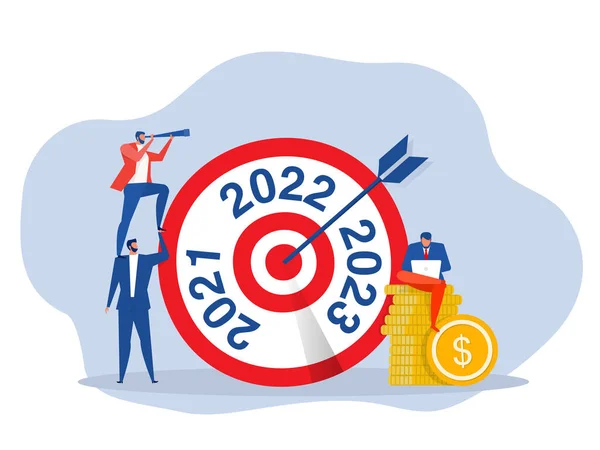 Future Goal Plans Year 2022 Business Target New Year Resolutions — Vetor de Stock