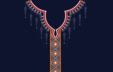 Tekstil kumaş boyun tasarımı, geleneksel doğu deseni, moda kadın kıyafetleri için geometrik oryantal desen tasarımı 