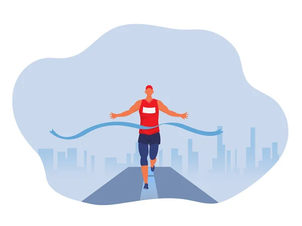 Personnes Courant Avec Des Vêtements Sur Course Marathon Événement Athlétisme — Image vectorielle