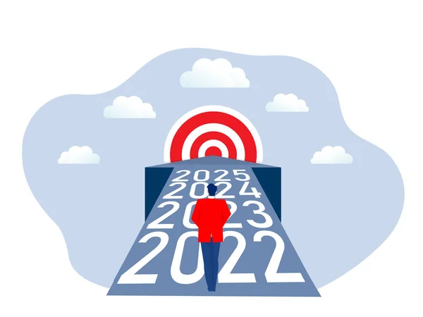 Obchodní Postavení Cestě Růstu Příležitostí 2022 2023 2024 2025 Cíl — Stockový vektor