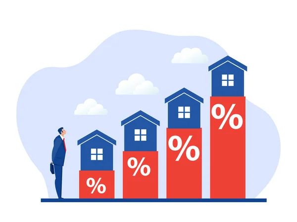 Предприятия Инвестируют Рост Цен Недвижимость Жилье — стоковый вектор