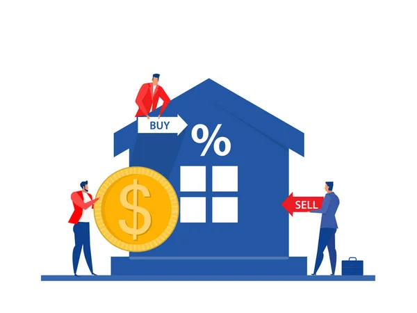 Businesses Invest Real Estate Housing Price Rising Concept Vector — Vetor de Stock