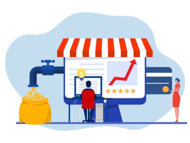 businessman making money through computer digital asset Finance, light bulb , investment, wealth, market place ,shopping online passive income.concept 