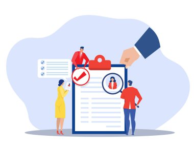 HR department,Human Resources manager searching for new employees.recruiting process Recruitment agency, employment, headhunting business.concept Vector illustration