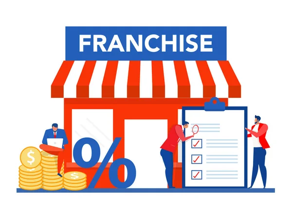 Stratégie Expansion Des Petites Entreprises Des Succursales Franchisées Planification Marketing — Image vectorielle