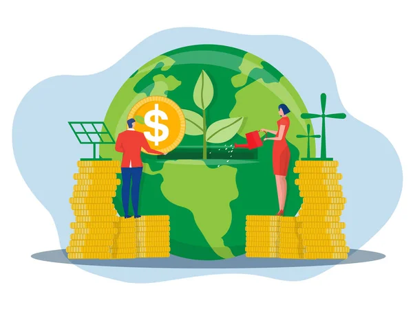 Esg Koncepció Környezetvédelmi Társadalmi Irányítási Koncepció Üzletember Pénzt Dob Befektetett — Stock Vector