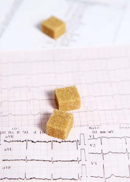 Kalp hastalığı yanında şeker — Stok fotoğraf