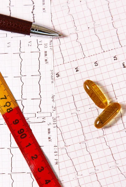 Omega3 ile kalp hastalığı önlemek için kilo kontrolü — Stok fotoğraf
