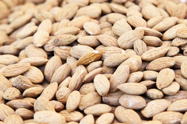 Pile of almonds in supermarket — Stock Photo, Image