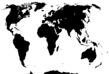siluet Dünya Haritası.