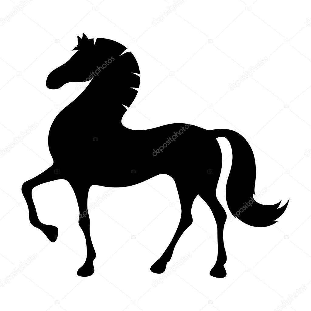 Vector silhouette. Cartoon horse. Stock Vector by ©taronin 30326113, image size:1024x1024
