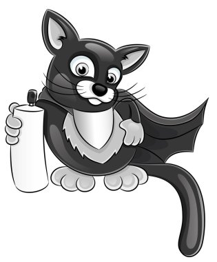 Karikatür kedi beyaz.