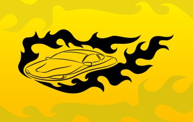 vektör kartı. hızlı araba.