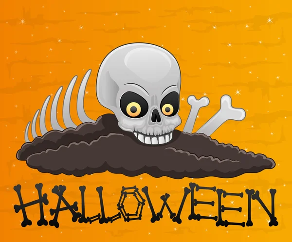 Ilustración Halloween. Cráneo . — Vector de stock