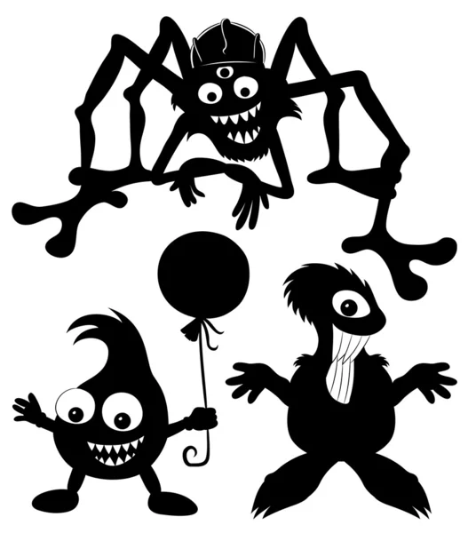 Monster set on white. — Stock Vector