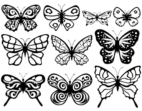 Vector. Butterflies collection — Stock Vector