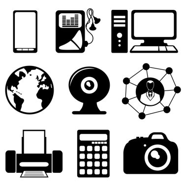 Beyaz üzerine ağ simgeleri.