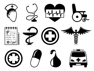 Beyaz tıp simgeleri.