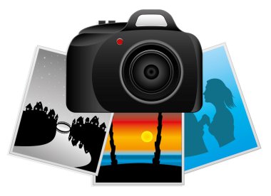 fotoğraf makinesi ve fotoğraf.