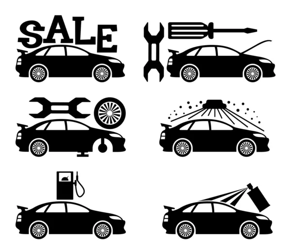 Car icons on white. — Stock Vector