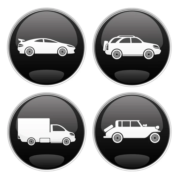 Car icons on white. — Stock Vector