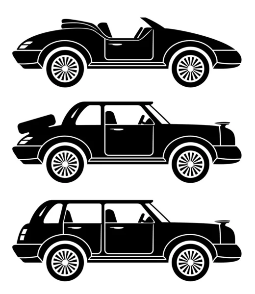 Iconos de coche en blanco . — Vector de stock
