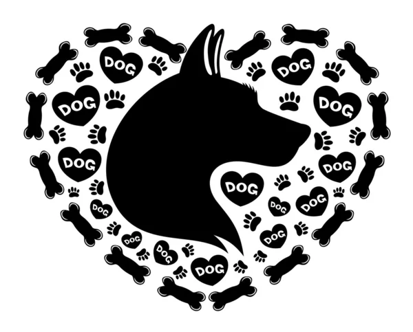 Amor perro icono . — Vector de stock