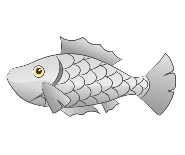 Pescado sobre fondo blanco. — Vector de stock