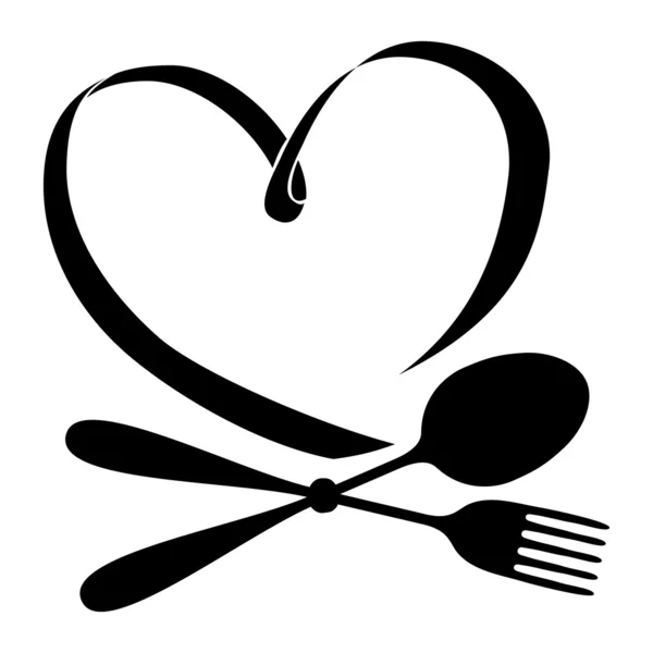 勺子和叉子的标志. — 图库矢量图片